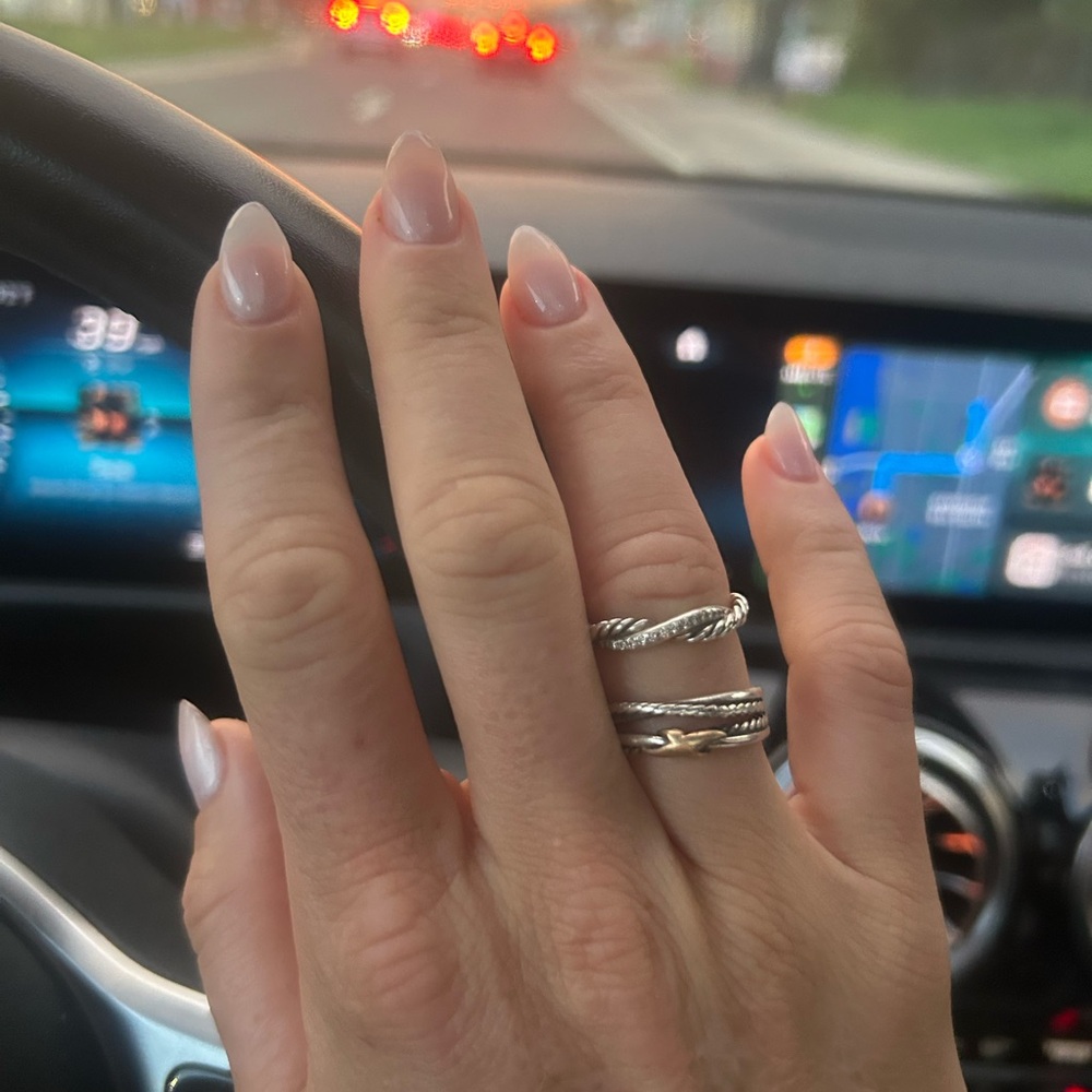 David Yurman Silver Twisted Rope Ring - Picture 2 of 4